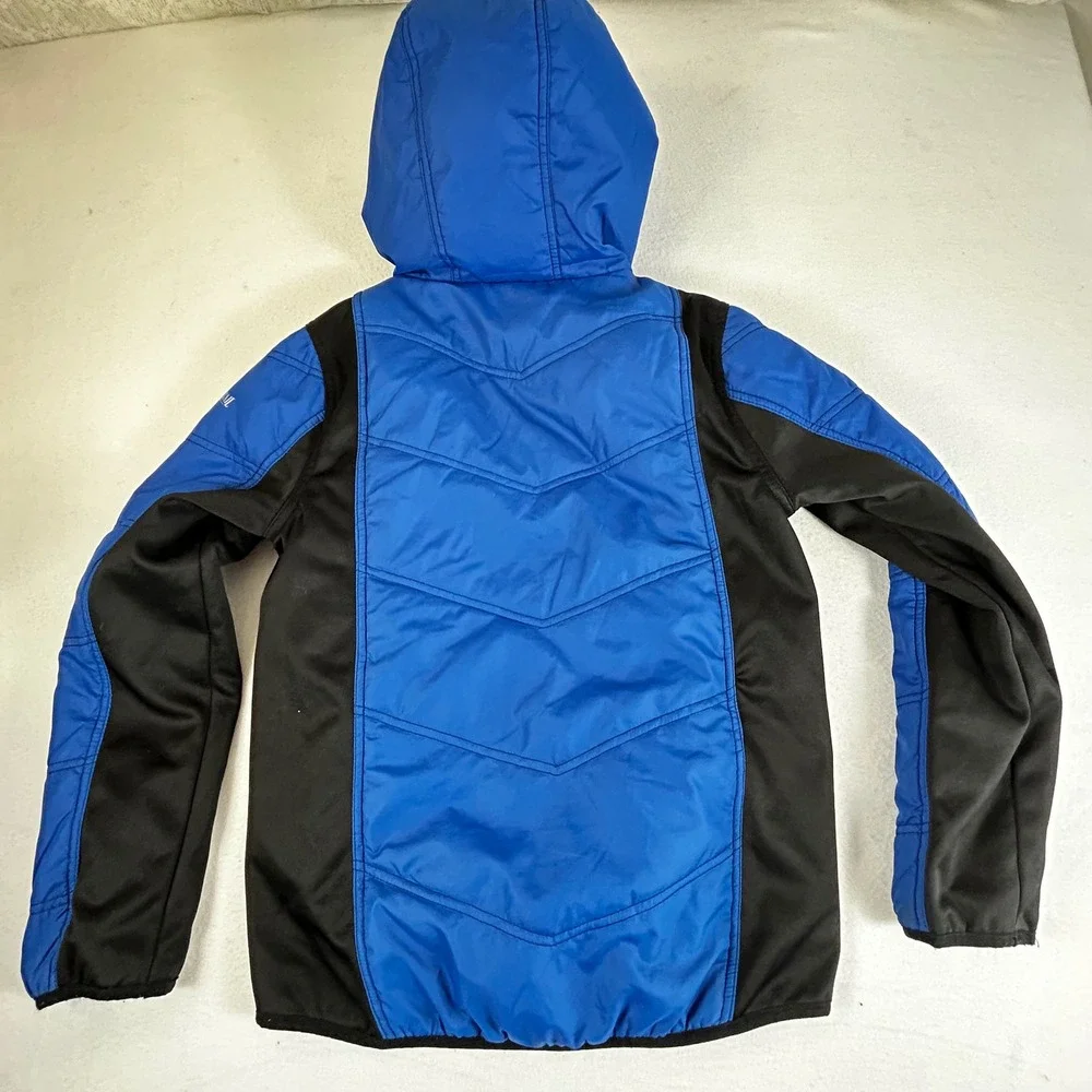 Pacific Trail Kids Blue Black Puffer Hooded Jacket Size L 14 16‎ Winter Coat